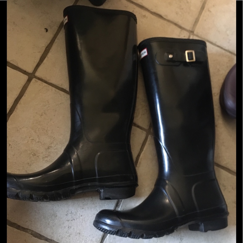 Hunter Original Gloss Tall Black Rain Boots - Picture 4 of 12